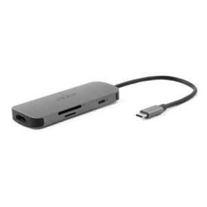 Концентратор Acer USB-C 7-in-1 3xUSB 3.2 + HDMI + USB-C + PD + SD gray (HP.DSCAB.018)