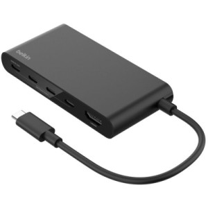Концентратор Belkin USB-C 5-in-1 3xUSB-C 3.2 + HDMI 2.0 4K60Hz gray (AVC021HQBK)