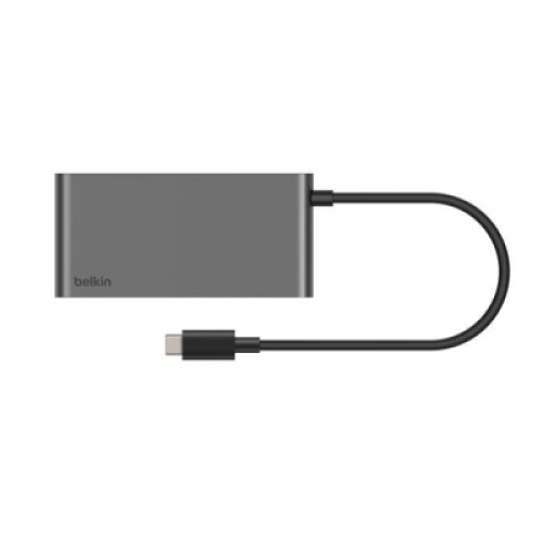 Концентратор Belkin USB-C 5-in-1 2xUSB 3.0 + USB-C + PD + HDMI 2.0 4K60Hz gray (AVC022HQSGY)