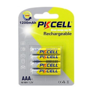 Аккумулятор AAA R03 1200mAh 1.2V NiMH Rechargeable Battery, 4шт/бл PkCell (PC/AAA1200-4B)