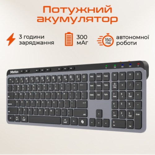Клавиатура Meetion WK330 Wireless/Bluetooth Black (MT-WK330-A-RUA)