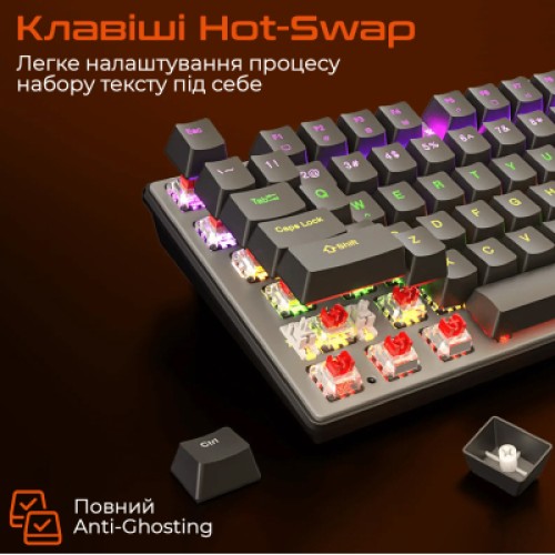 Клавиатура Meetion MK009 Pro Red Switch USB Type-C Black (MT-MK009Pro-W-RUA)