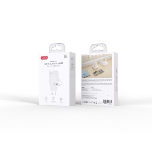 Зарядное устройство XO 1xUSB-C PD30W GaN + cable USB-C to USB-C (XO-QC17)