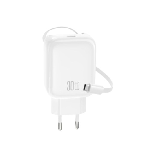 Зарядное устройство XO 1xUSB-C PD30W GaN + cable USB-C to USB-C (XO-QC17)