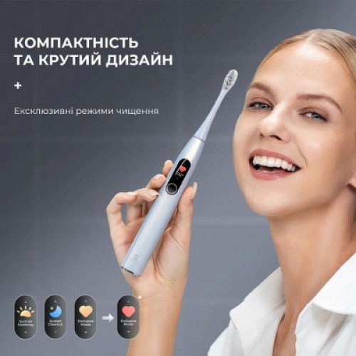 Электрическая зубная щетка Oclean X Plus Pro Digital Silver (6970810556179)