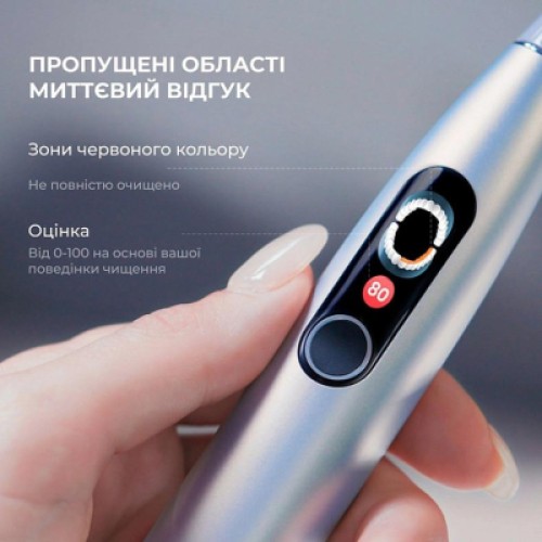 Электрическая зубная щетка Oclean X Plus Pro Digital Silver (6970810556179)