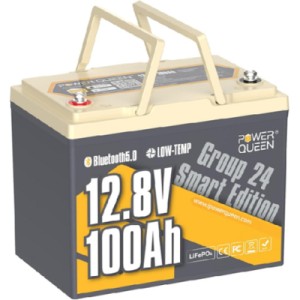Батарея LiFePo4 Power Queen PREM24 12.8V 100Ah H190 (P12V100-PREM24-BT-4-A70)
