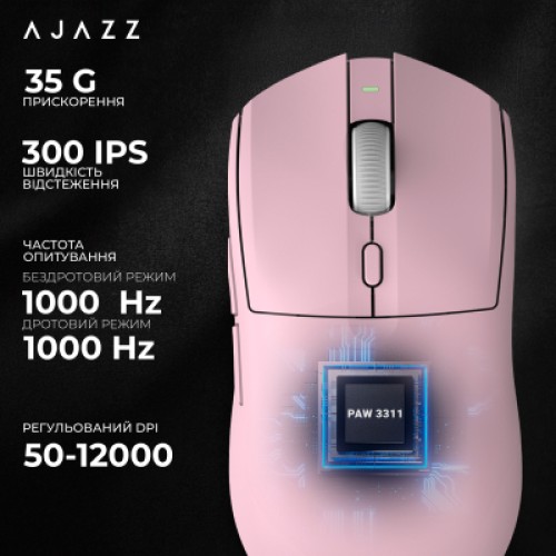 Мышка Ajazz AJ139 V2 MC Wireless/Bluetooth/USB Pink (AJ139-V2-MC-Pink) Мышка Ajazz AJ139 V2 MC Wireless/Bluetooth/USB Pink (AJ139-V2-MC-Pink)