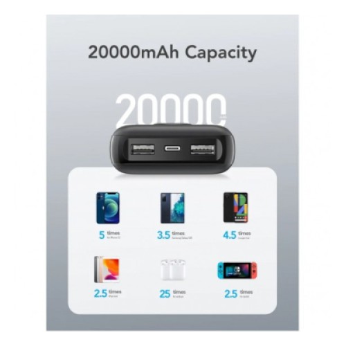 Батарея универсальная VEGER 20000mAh L20S 20W PD QC LCD black (6970453555362)