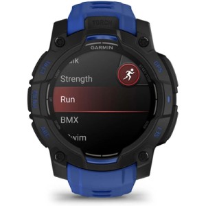 Смарт-часы Garmin Instinct 3, 45mm, AMOLED, Black with Bolt Blue Band, GPS смарт-годинник (010-02936-03)