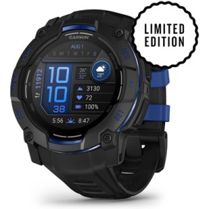 Смарт-часы Garmin Instinct 3, 50mm, AMOLED, Black with Bolt Blue Accents, GPS смарт-годинник (010-03020-03)