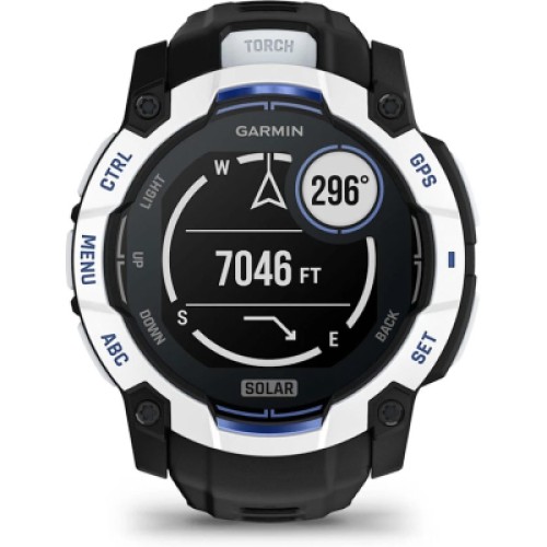 Смарт-часы Garmin Instinct 3, 50mm, Solar, Whitestone with Black Band, GPS смарт-годинник (010-02935-03)