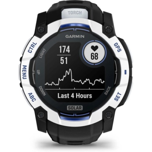 Смарт-часы Garmin Instinct 3, 50mm, Solar, Whitestone with Black Band, GPS смарт-годинник (010-02935-03)