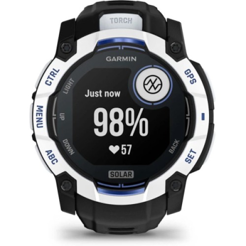Смарт-часы Garmin Instinct 3, 50mm, Solar, Whitestone with Black Band, GPS смарт-годинник (010-02935-03)