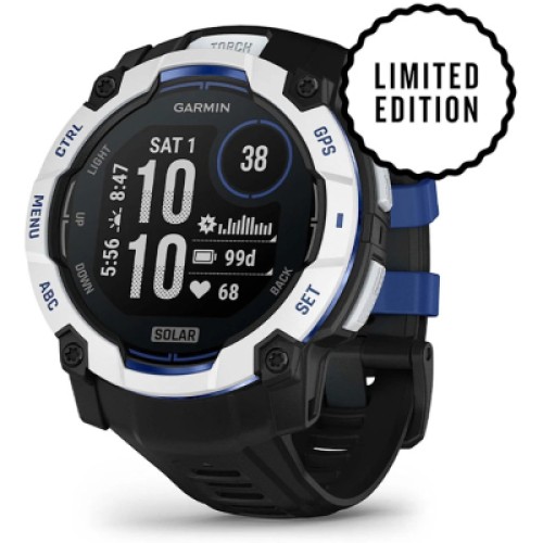 Смарт-часы Garmin Instinct 3, 50mm, Solar, Whitestone with Black Band, GPS смарт-годинник (010-02935-03)