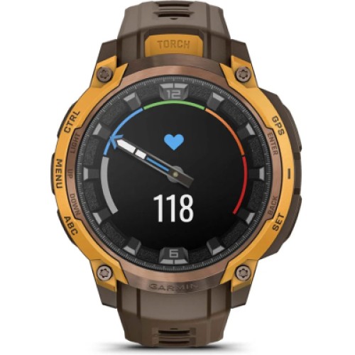 Смарт-часы Garmin Instinct Crossover AMOLED, BronzeSunburst/Cocoa, GPS смарт-годинник (010-03398-01)