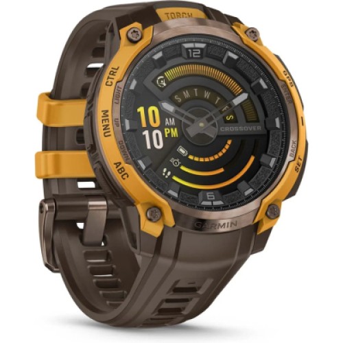 Смарт-часы Garmin Instinct Crossover AMOLED, BronzeSunburst/Cocoa, GPS смарт-годинник (010-03398-01)