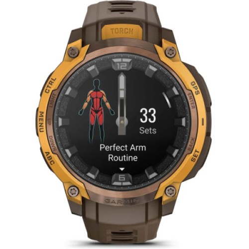 Смарт-часы Garmin Instinct Crossover AMOLED, BronzeSunburst/Cocoa, GPS смарт-годинник (010-03398-01)