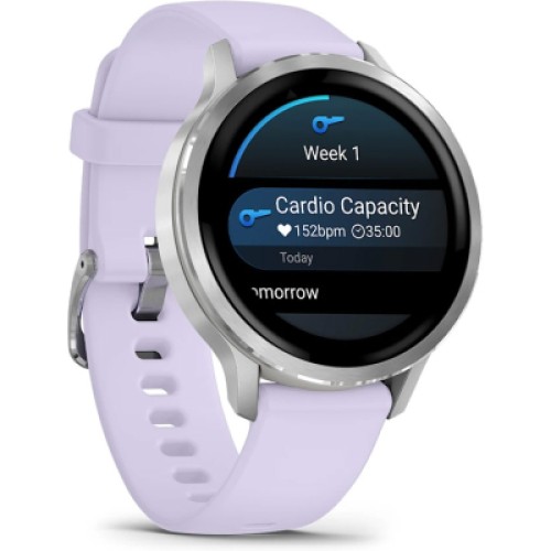 Смарт-часы Garmin Venu 4 (41mm), Gray w/ Silver + Periwinkle, GPS смарт-годинник (010-03013-01)