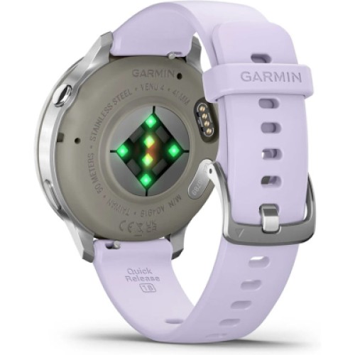 Смарт-часы Garmin Venu 4 (41mm), Gray w/ Silver + Periwinkle, GPS смарт-годинник (010-03013-01)