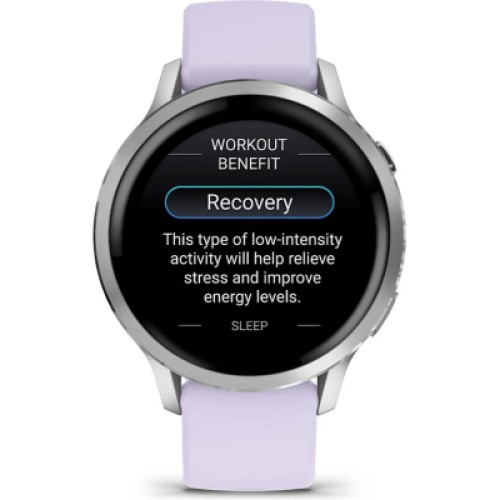 Смарт-часы Garmin Venu 4 (41mm), Gray w/ Silver + Periwinkle, GPS смарт-годинник (010-03013-01)