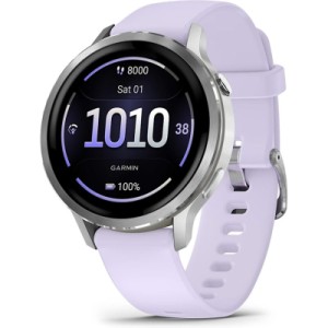 Смарт-годинник Garmin Venu 4 (41mm), Gray w/ Silver + Periwinkle, GPS смарт-годинник (010-03013-01)