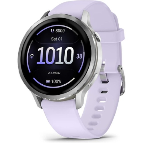 Смарт-часы Garmin Venu 4 (41mm), Gray w/ Silver + Periwinkle, GPS смарт-годинник (010-03013-01)