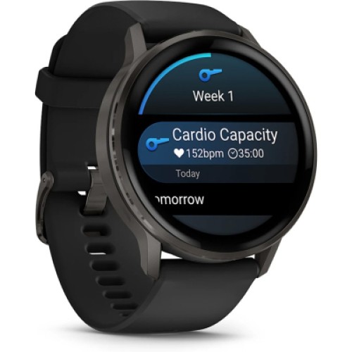 Смарт-часы Garmin Venu 4 (45mm), Black w/ Slate + Black, GPS смарт-годинник (010-03014-00)