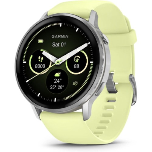 Смарт-часы Garmin Venu 4 (45mm), Gray w/ Silver + Citron, GPS смарт-годинник (010-03014-02)