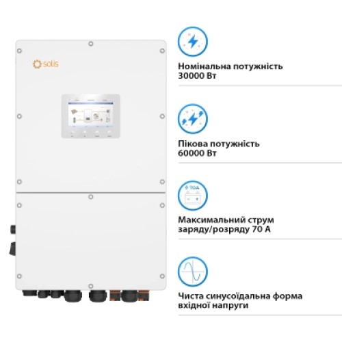 Солнечный инвертор Solis S6 30kW HV-Batteries (S6-EH3P30K-H)