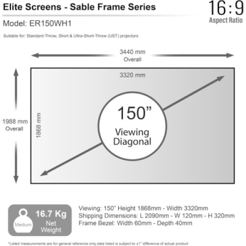 Проекционный экран Elite Screens ER150WH1 Проекционный экран Elite Screens ER150WH1