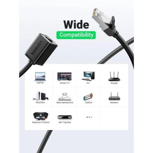 Патч-корд 2м, F/UTP cat 6 RJ-45 extension black Ugreen (U_11281) Патч-корд 2м, F/UTP cat 6 RJ-45 extension black Ugreen (U_11281)