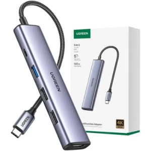 Концентратор Ugreen USB-C 3-in-1 HDMI 4K + USB 3.0 + PD 100W (U_15495)