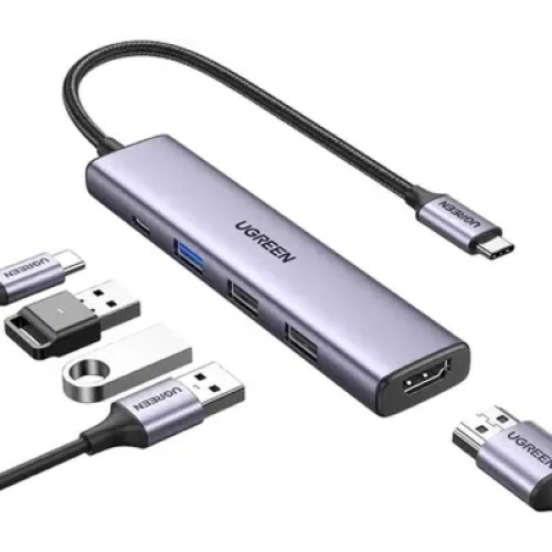 Концентратор Ugreen USB-C 3-in-1 HDMI 4K + USB 3.0 + PD 100W (U_15495)