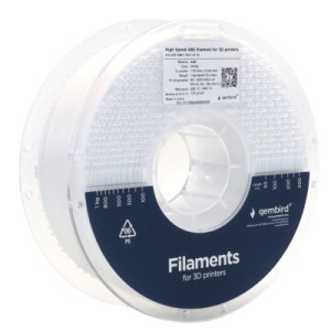 Пластик для 3D-принтера Gembird ABS High Speed, 1.75 мм, 1kg, white (3DP-ABS1.75HY-01-W)