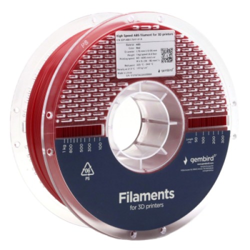 Пластик для 3D-принтера Gembird ABS High Speed, 1.75 мм, 1kg, red (3DP-ABS1.75HY-01-R)