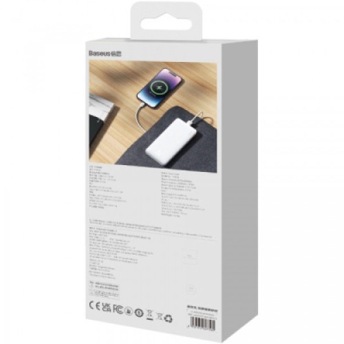 Батарея универсальная Baseus 10000mAh Airpow 20W, PD, QC, White (PPQD090002)