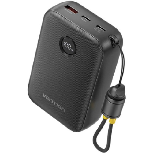 Батарея универсальная VENTION 20000mAh 22,5W Fast Charging, with built-in USB-C cable, Black (FKBB0-C)