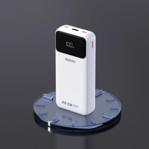 Батарея универсальная Dudao K15Pro 20000mAh PD/22.5W, QC, with built-in cables, White (6977196682447)