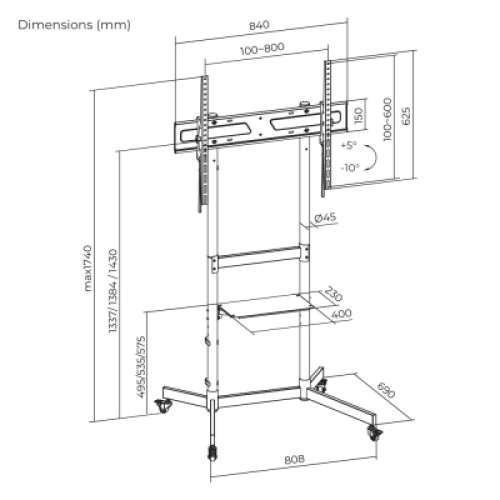 Стойка презентационная ITech T1044TE Стойка презентационная ITech T1044TE