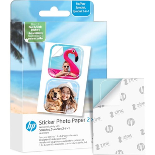 Фотобумага HP Zink 2x3" CutOut Sticker 30sh (60 stickers) glossy (HPIZ2X330C) Фотобумага HP Zink 2x3" CutOut Sticker 30sh (60 stickers) glossy (HPIZ2X330C)