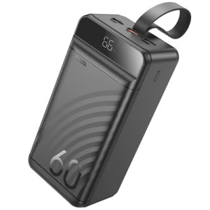 Батарея универсальная HOCO 60000mAh Element PD/20W, QC/22.5W, LED Lamp, Black (J123C / 714736)