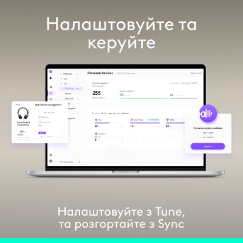 Наушники Logitech Zone Wired 2 for Business USB Graphite (981-001615)