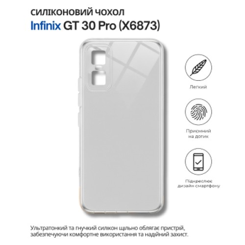 Чехол для мобильного телефона BeCover Silicone Infinix GT 30 Pro (X6873) Transparent (714667)