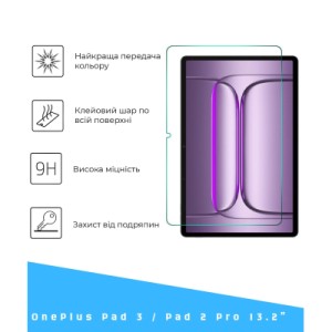 Стекло защитное BeCover OnePlus Pad 3 / Pad 2 Pro 13.2" (714753)