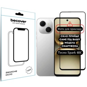 Стекло защитное BeCover 10D Tecno Spark 40C 4G (KM4k) Black (714372)
