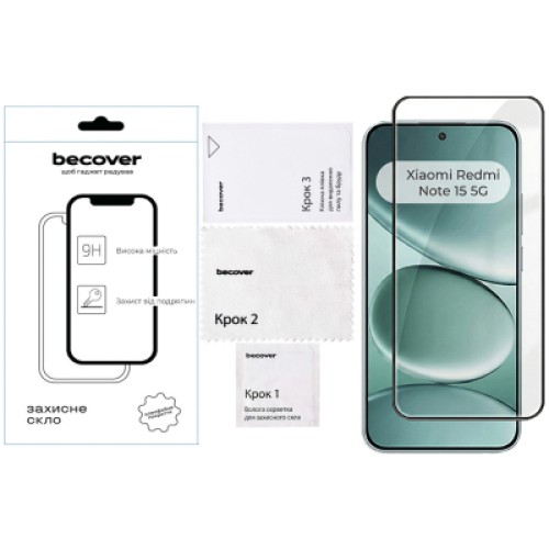 Стекло защитное BeCover Xiaomi Redmi Note 15 5G Black (714790)