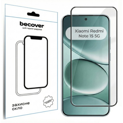 Стекло защитное BeCover Xiaomi Redmi Note 15 5G Black (714790)