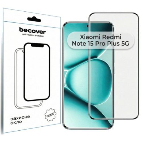 Стекло защитное BeCover Xiaomi Redmi Note 15 Pro Plus 5G Black (714791)