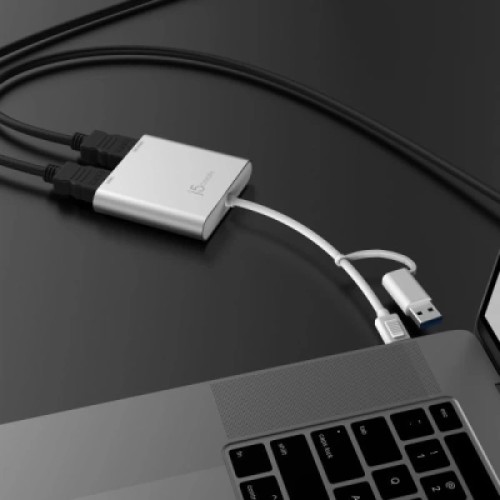 Адаптер USB-C/A to 2xHDMI F dual display J5create (JCA365-N)